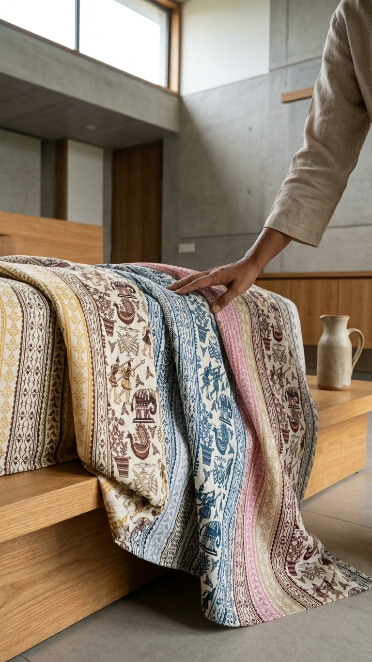 Heritage Temple Print Cotton Bedsheet