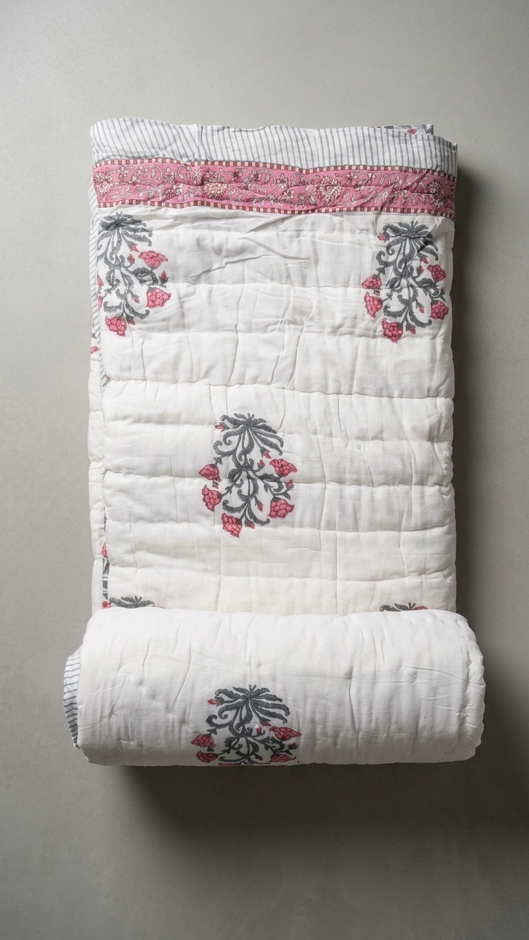 Stuti Blossom Dream Floral Quilt – Soft Cotton Lightweight Comforter for All Seasons