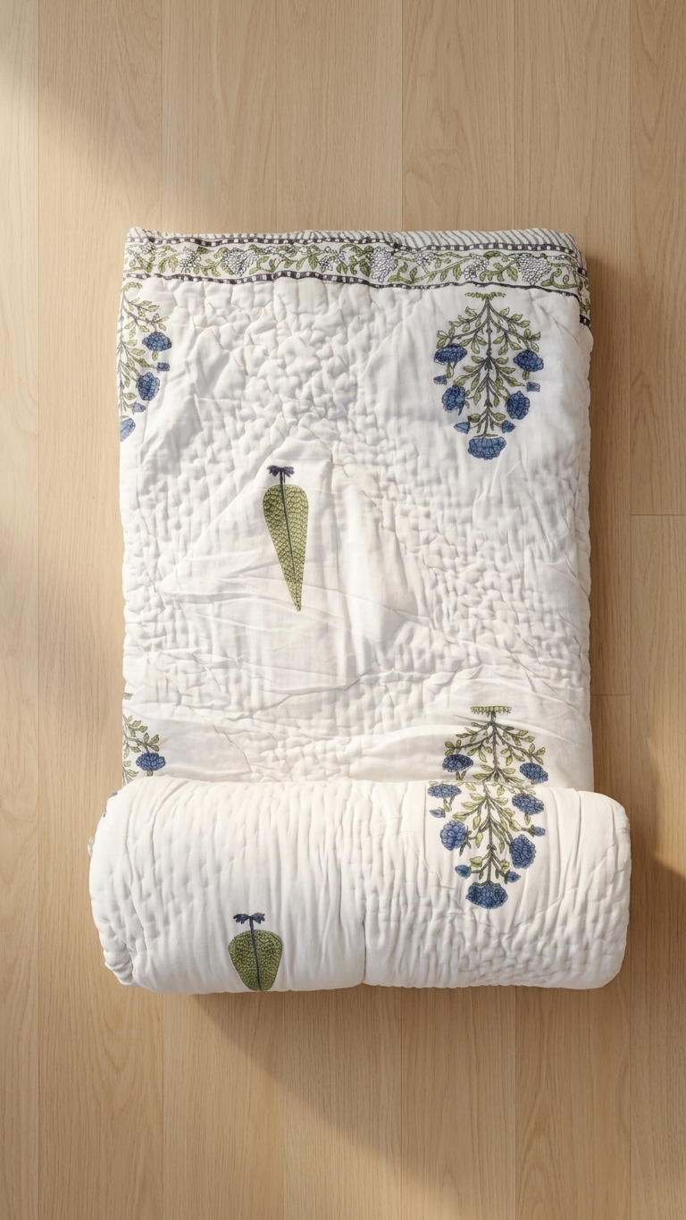 Stuti White Blue Comforter for Double Bed – Lightweight & Soft