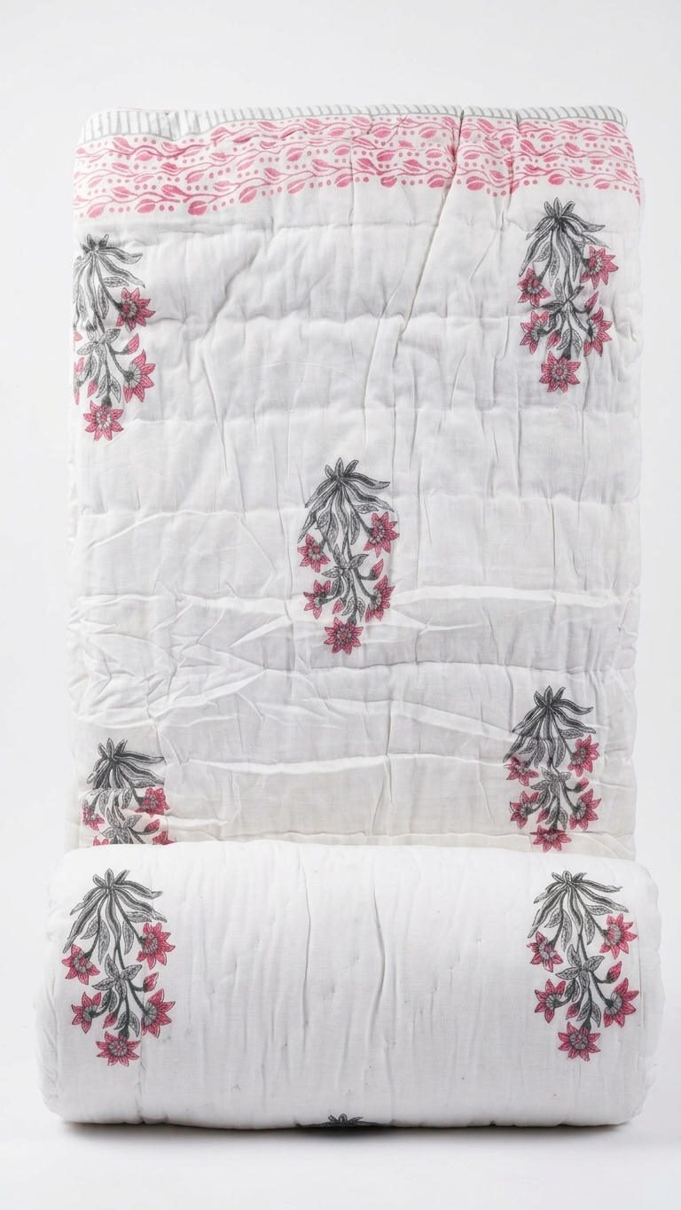 Stuti Floral Mist Cotton Quilt – Lightweight Soft Comforter for All Seasons