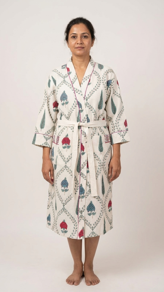 Handblock Serenity Bathrobe