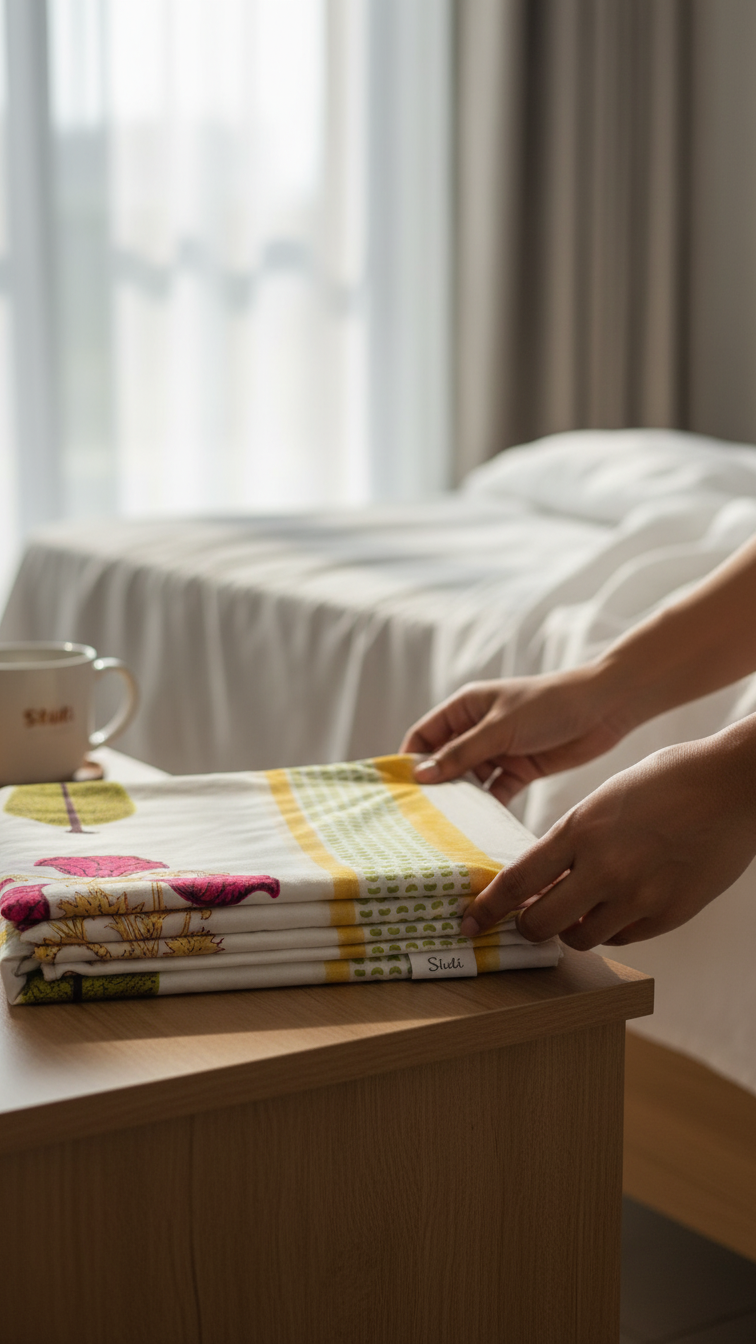 Pure Grace White Handblock Bedsheet