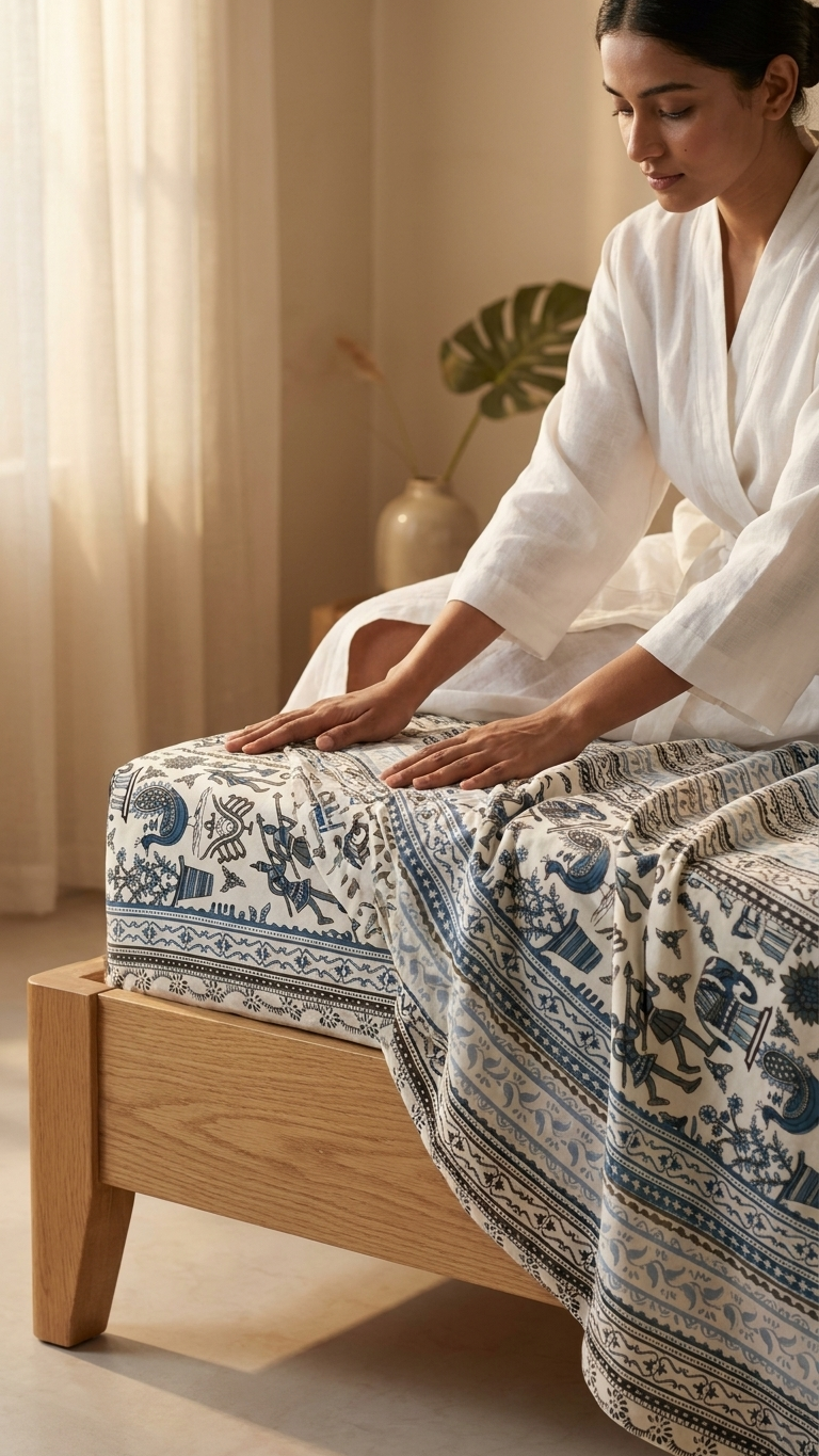 Heritage Temple Print Cotton Bedsheet