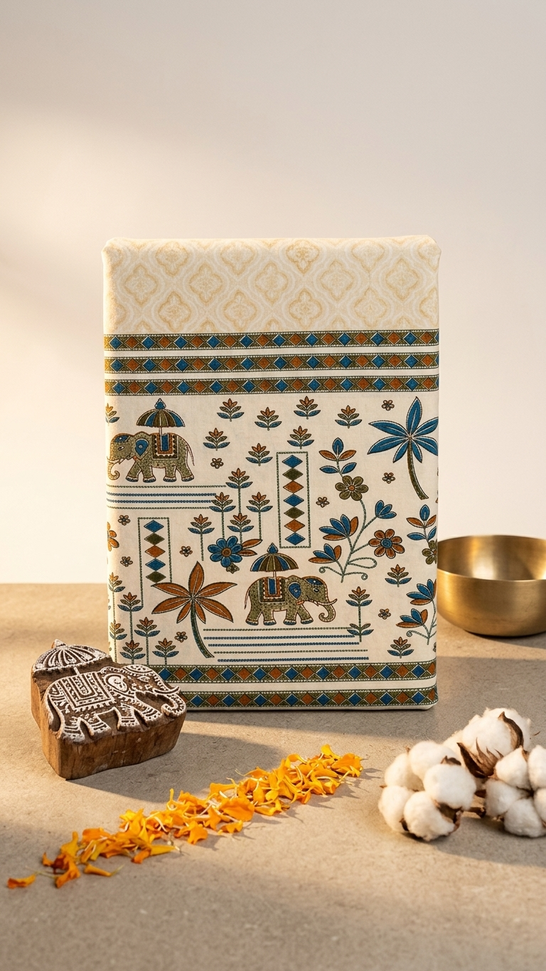 Royal Elephant Block Print Cotton Bedsheet Set