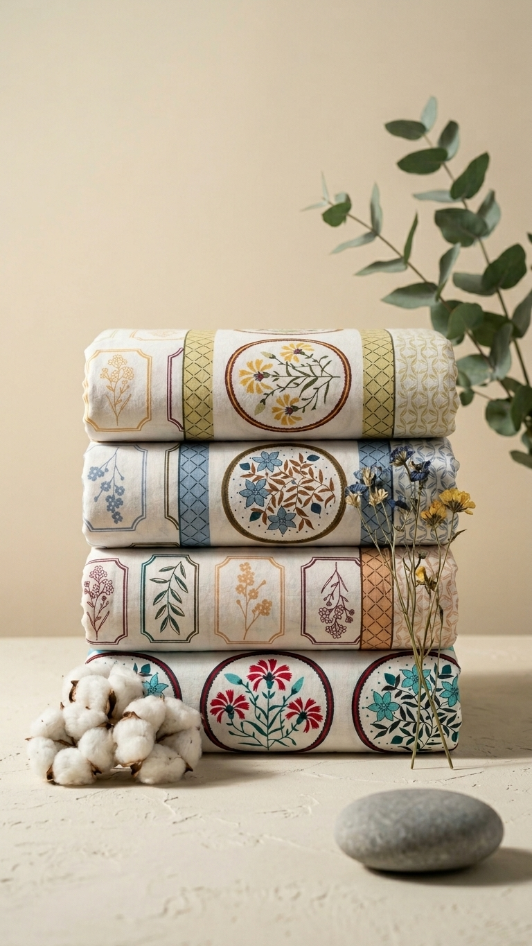 Botanical Vintage Print Cotton Bedsheet Set